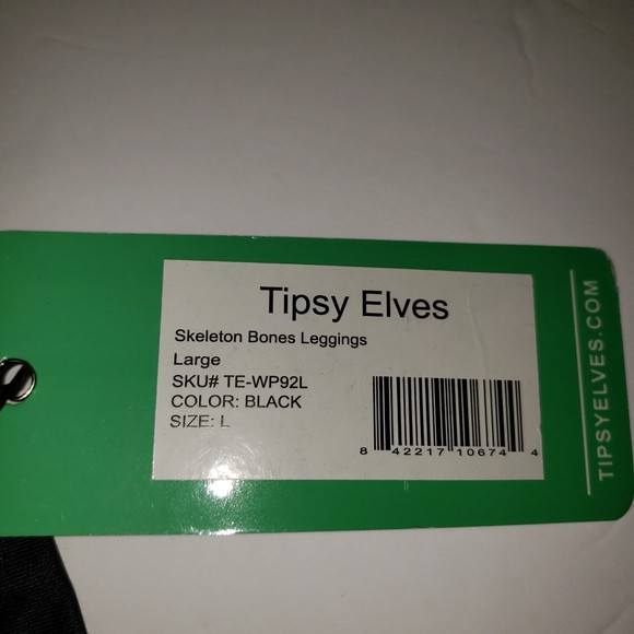 TIPSY ELVES Skeleton Bones Leggings Size Large NEW - Picture 4 of 8